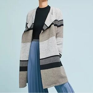 Anthropologie Cupcakes and Cashmere Striped Sweater Jacket